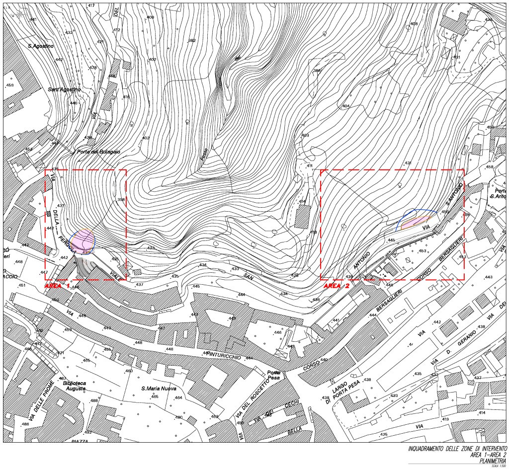 Progetto di sistemazione del movimento franoso in Viale Sant'Antonio